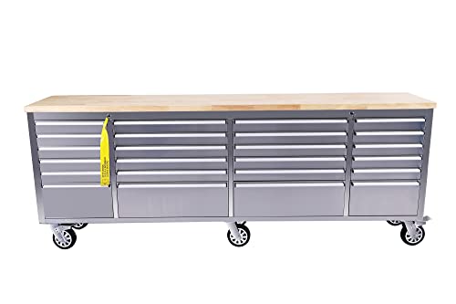 CHETTO C 72 inch Tool Chest Tool Box Mobile 15 Drawers Storage Rolling Cabinet with Wheels Lock Key Locking System Drawer Liners for Garage Warehouse