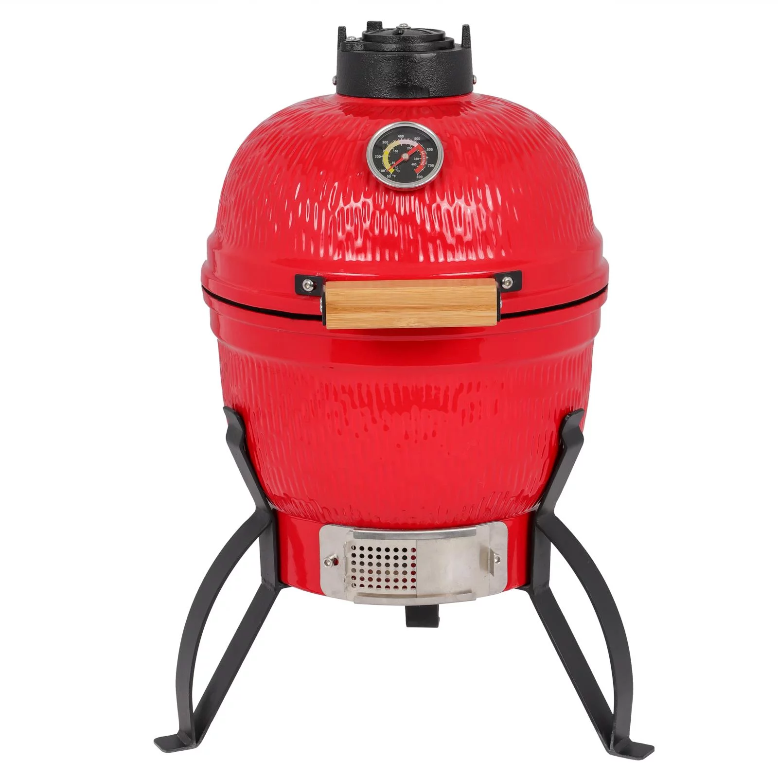 Winado 13in Charcoal Kamado Grill Ceramic Charcoal Grill for Outdoor Barbecue, Camping, BBQ Coal Grill Red