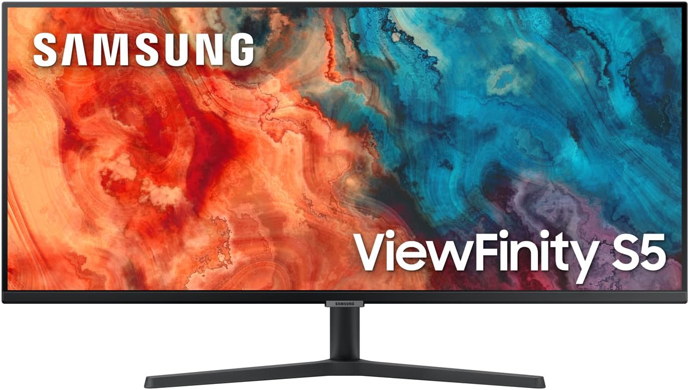 SAMSUNG 34" ViewFinity S50GC Series Ultrawide QHD Monitor, 100Hz, 5ms, HDR10, AMD FreeSync, Eye Care, Borderless Design, PIP, PBP, LS34C50DGANXZA