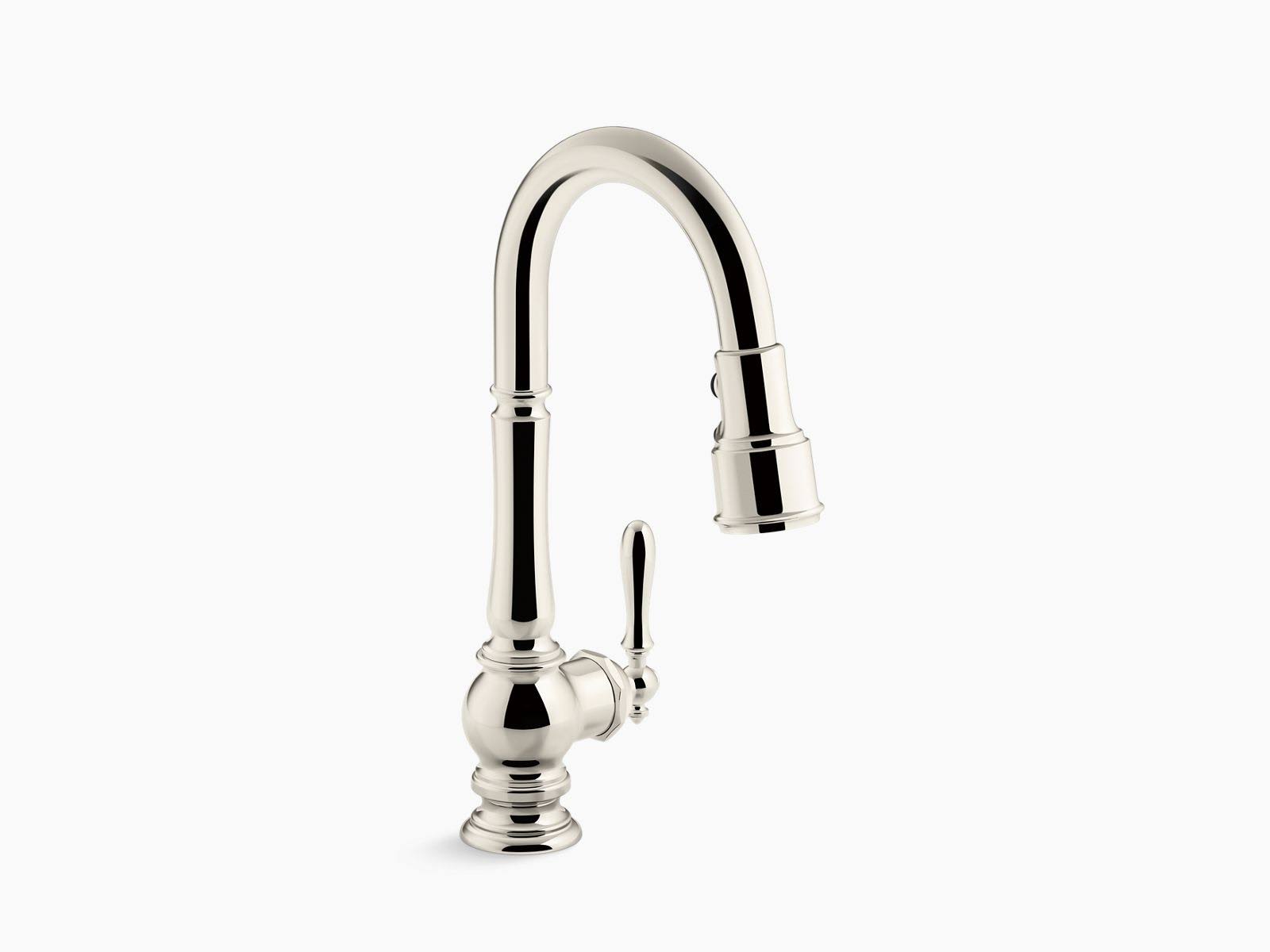 Kohler K-99261-SN Artifacts Single Handle Pull Down Kitchen Faucet - Vibrant Polished Nickel