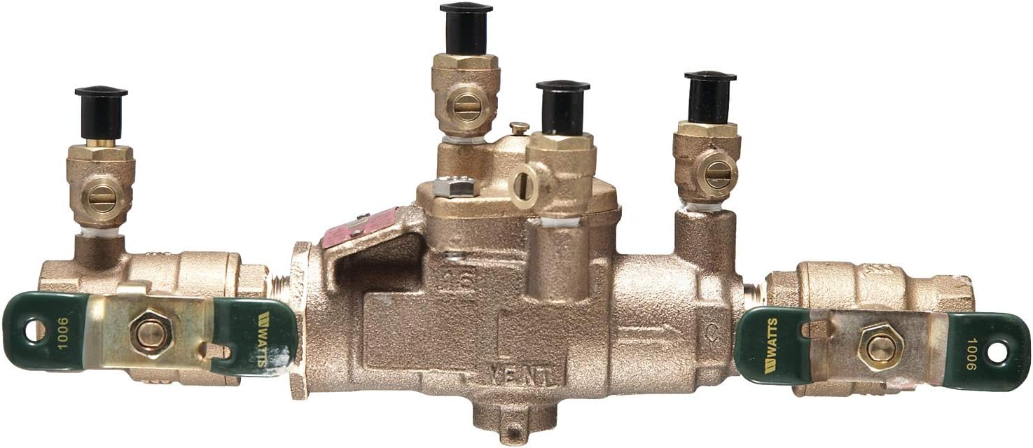 Watts 3/4" Lead Free Reduced Pressure Zone Assembly, Quarter Turn Shutoff Valves