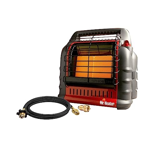 Mr. Heater Portable Big Buddy Propane Heater with 10-Feet Propane Hose Assembly and Propane Tank Refill Adapter Bundle