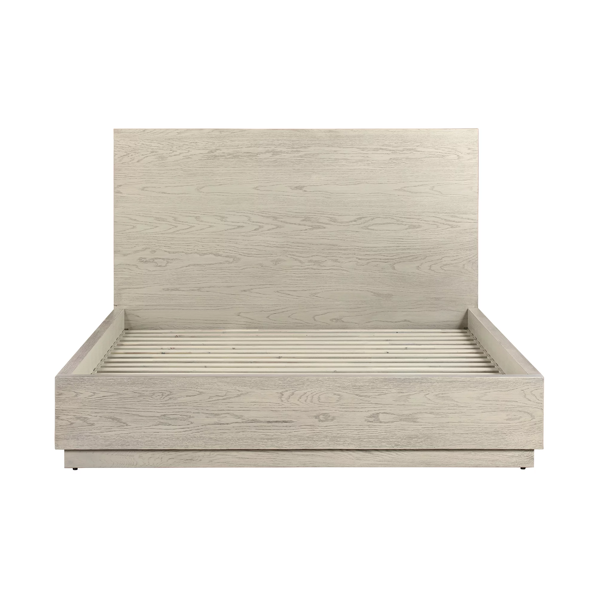 Abbey Queen Platform Bed Frame in Grey Oak Wood Adult Youth