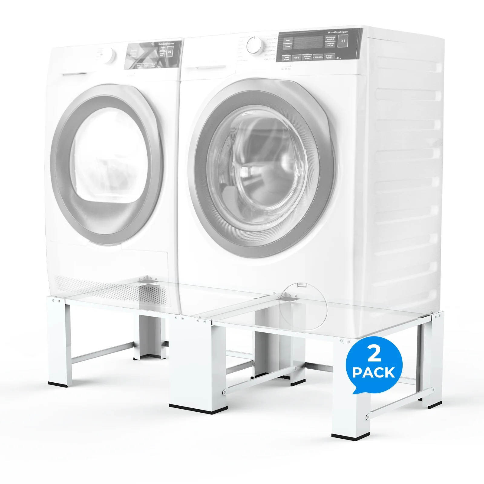 Wash Dryer Pedestals 29" 2-in-1 Upgraded Design Matalde Laundry Pedestal Heavy Duty, Washer and Dryer Stand, White