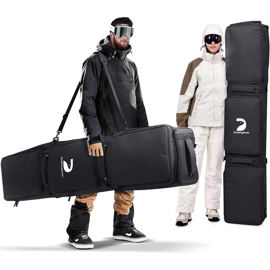 Dashingnoah Rolling Ski Bags with Wheel Padded Waterproof Snowboard Bag for Air Travel - Sports Supplies Online Store