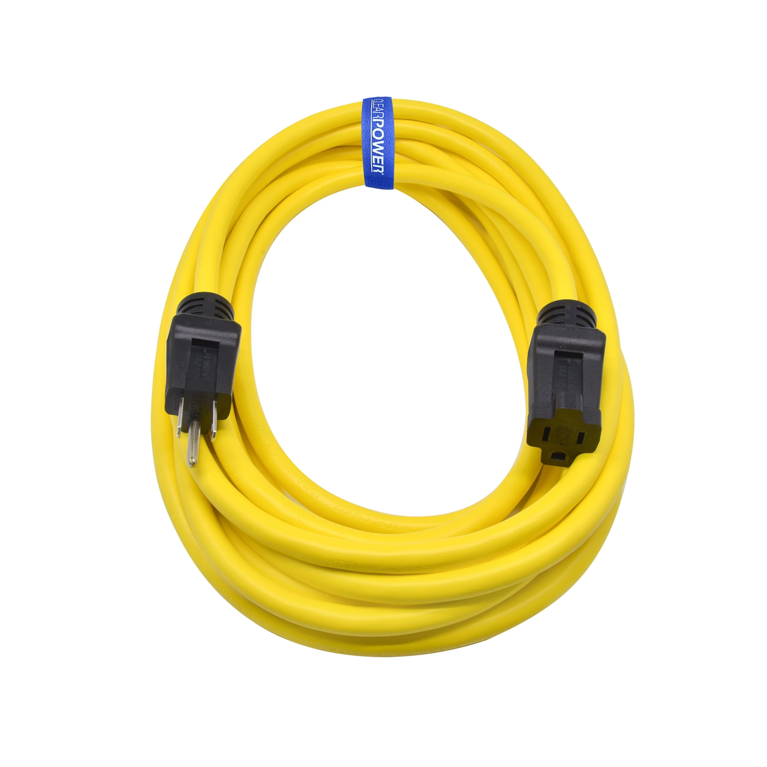 Clear Power 12/3 SJTW 25 ft Heavy Duty Outdoor Extension Cord, Yellow, CP10144