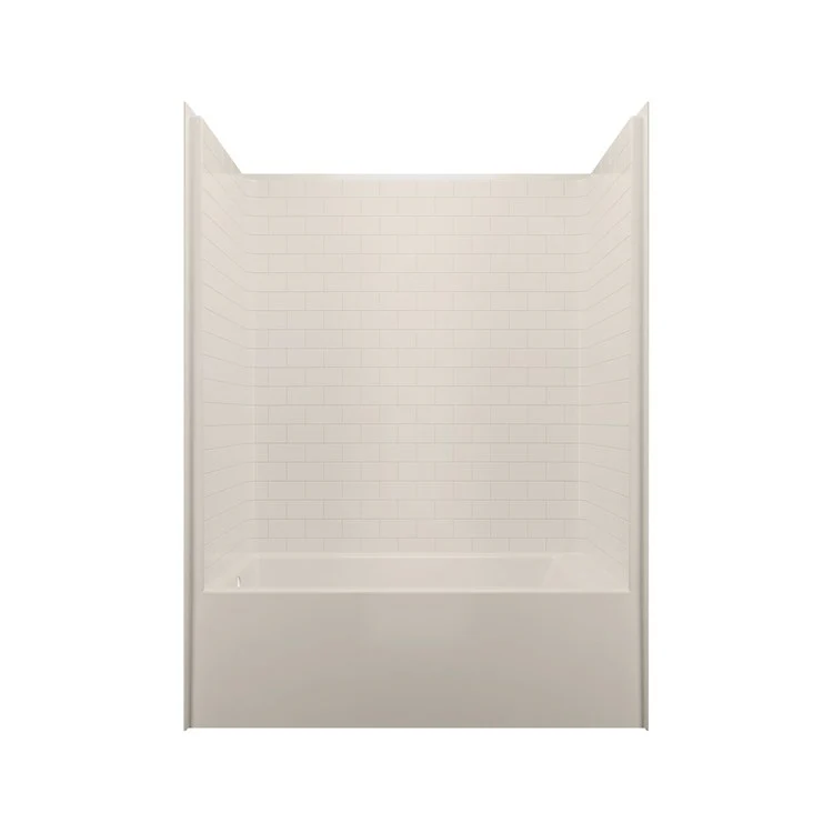 Tub and Shower Module Left Drain Almond 52 Gallons 60 x 32 x 80 Inch