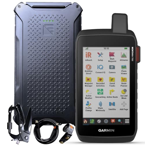 Garmin Montana 700i Rugged GPS Handheld with inReach and Dark Energy Poseidon Pro Indestructible Charger, Green Camo | Emergency SOS, 2-Way Message