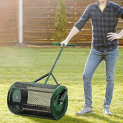 Lawn & Garden Spreader with Upgraded Side Clasps - 24" x 17" Inch Peat Moss Spreader and Compost Spreader