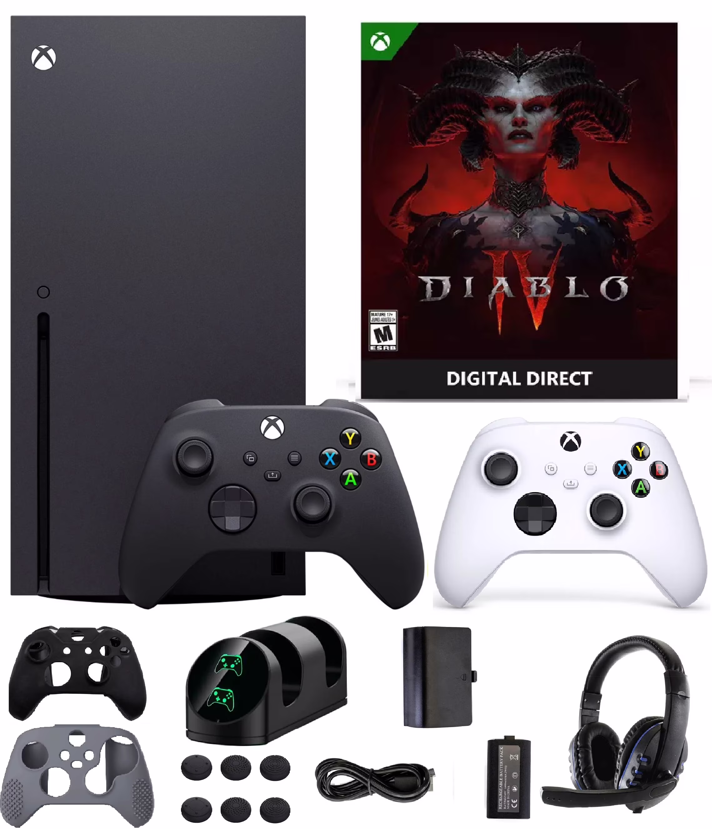 2023 Xbox Series X 1TB SSD Gaming Console with Diablo IV &amp; Extra Controller, 17 in 1 Accessories Kit