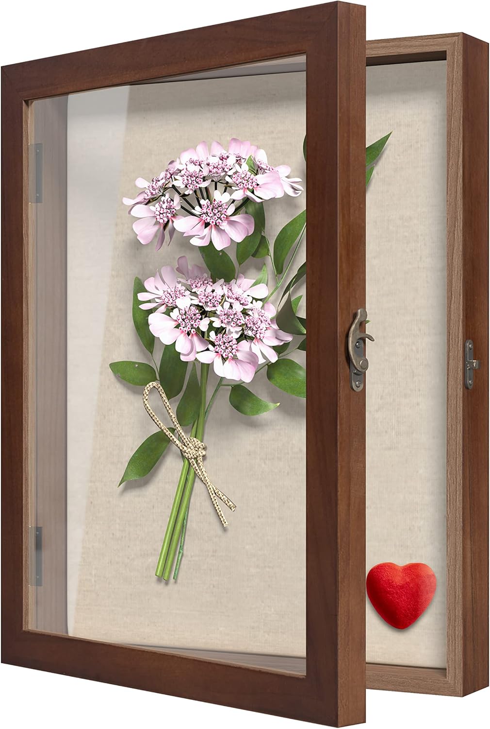 Large Shadow Box Display Case 11*14 Shadow Box Picture Frame with Linen Back Memorabilia Awards Medals Photos Wood Memory Box for Medals, Photos