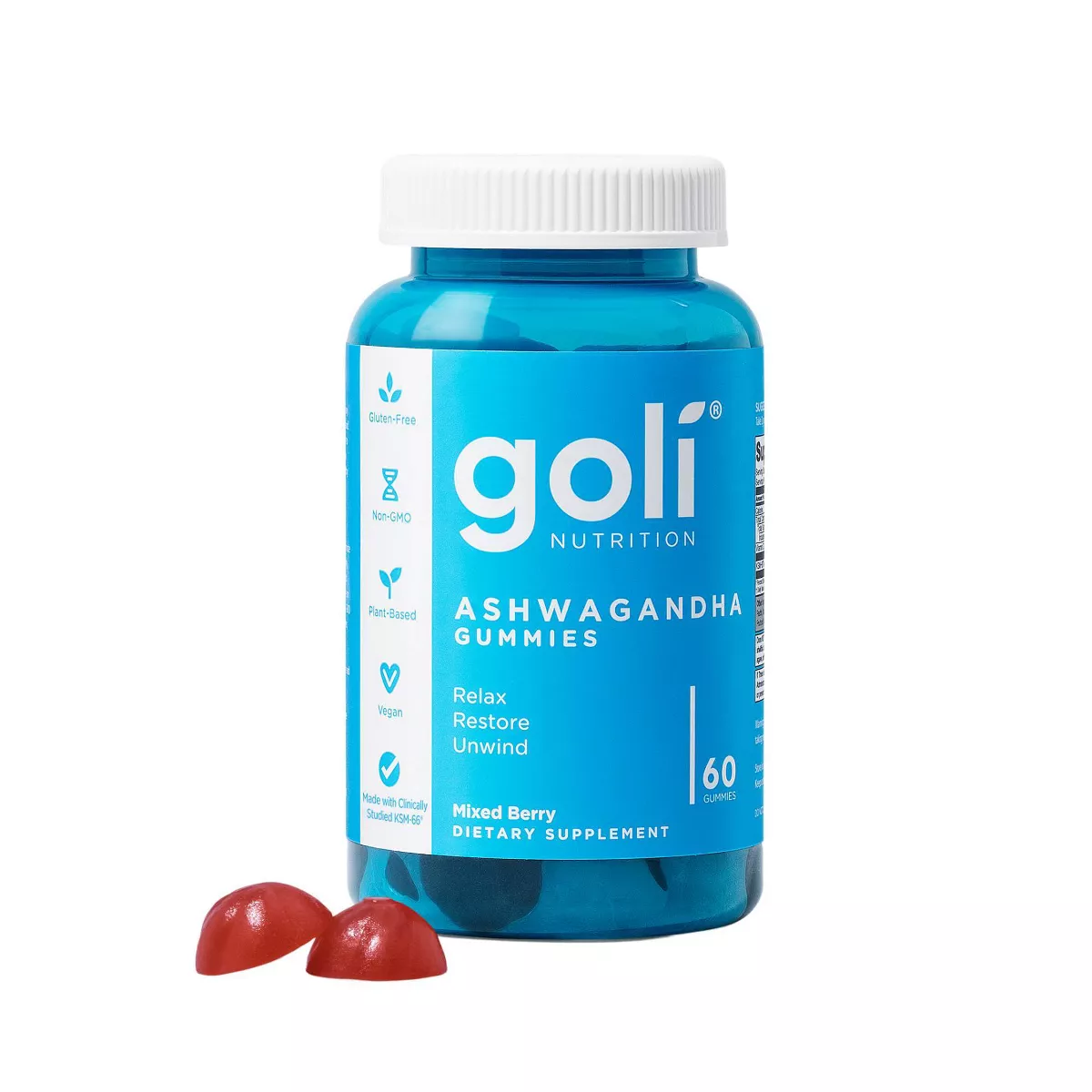 Goli Nutrition Mixed Berry Ashwagandha Gummies, 60 Ct, 3 Pack - Curated Treasures Market