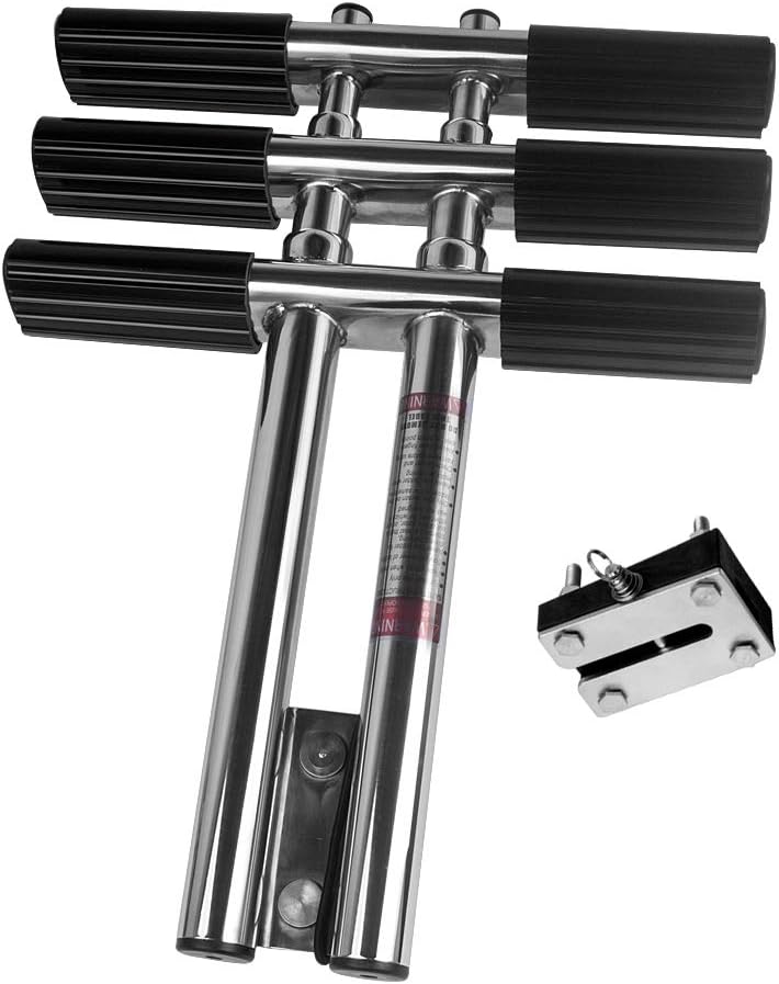 XinKunmarine Dual Vertical Telescoping Boat Ladder Stainless Steel Marine Boarding Ladder 3 Step Heavy Duty Dive Ladder