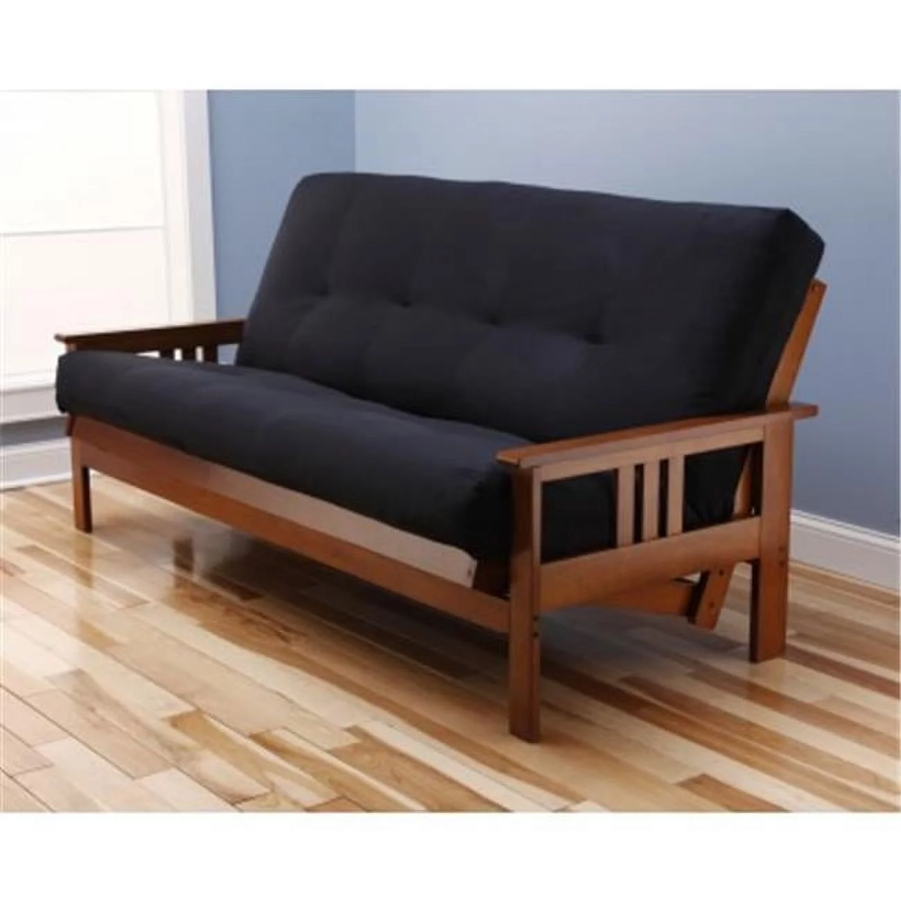 Kodiak Furniture Monterey Futon with Suede Fabric Mattress in Barbados/Black