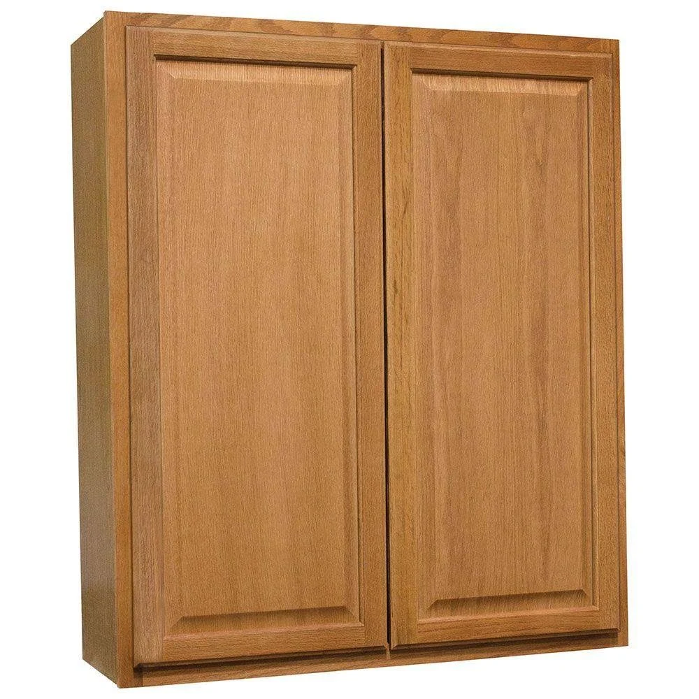 Hampton Bay 36x42x12 in. Hampton Wall Cabinet in Medium Oak