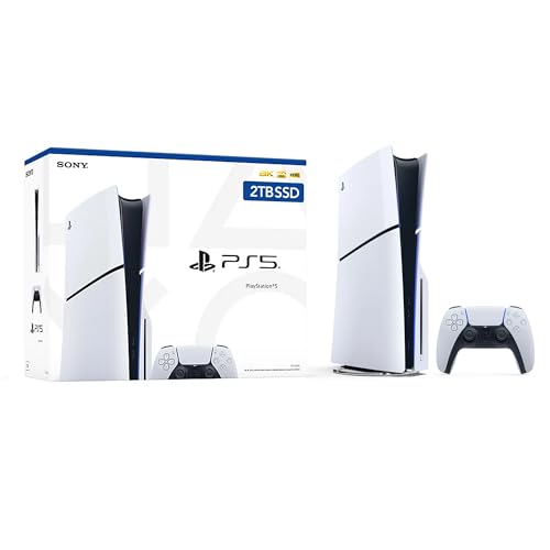 2023 New PlayStation 5 Slim Upgraded 2TB Disc Edition Console, Controller and Controller Charger - White