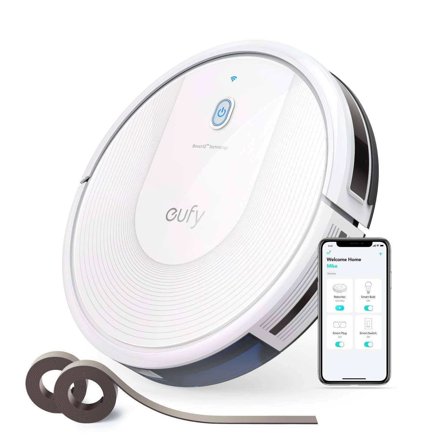 Eufy [boostiq] RoboVac 30C, Robot Vacuum Cleaner, Wi-Fi, Super-Thin, 1500Pa SUCTION, Boundary Strips Included, Quiet, Self-Charg