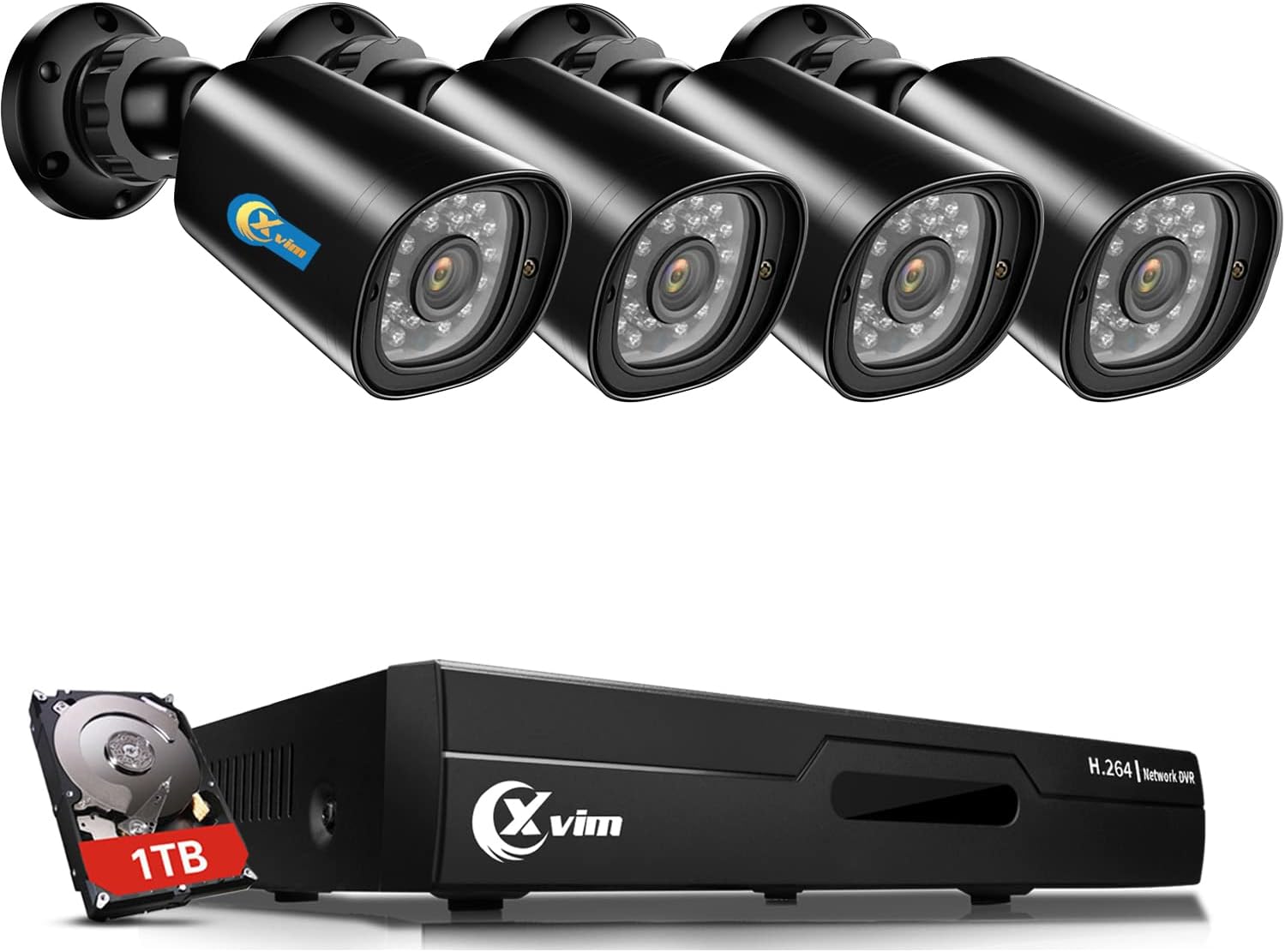 XVIM Wired Security Camera System - 8CH 1080P Home Security Camera System DVR, 8pcs HD Home Surveillance Cameras, IP66 Outdoor CCTV Camera System