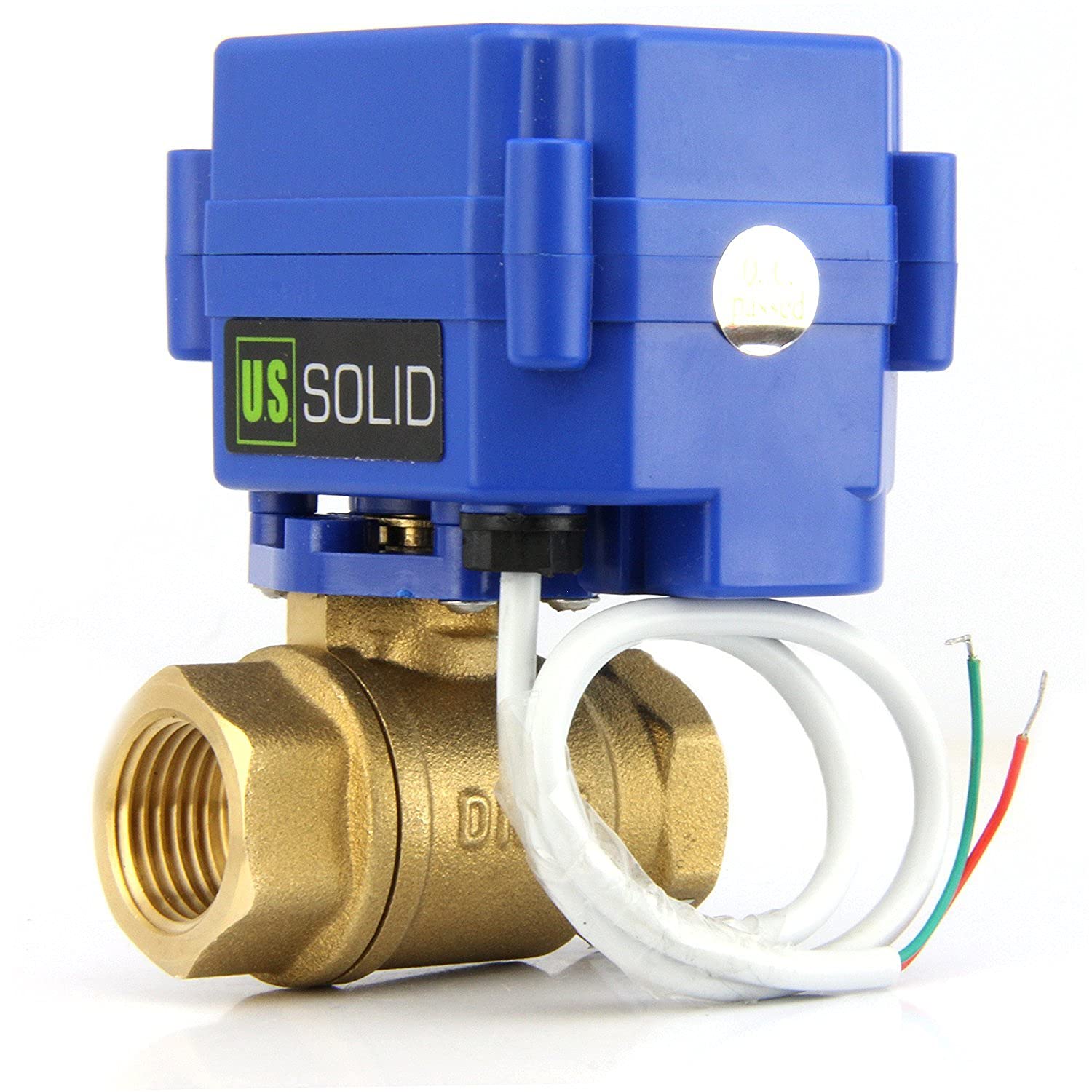 U.S. Solid 3/4" Motorized Ball Valve 85-265V AC Brass Electrical Ball Valve, 2 Wire Auto Return Setup Normally Closed Pack of 2