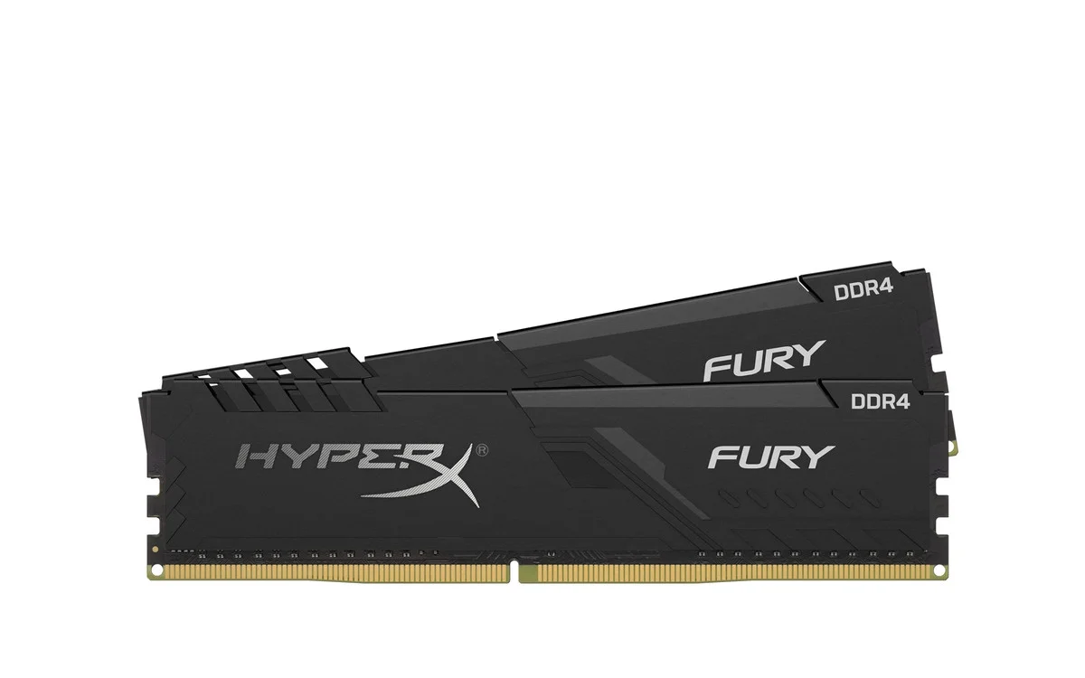 Kingston HyperX Fury 16GB 3600MHz DDR4 RAM CL17 DIMM (Kit of 2) 1Rx8 Black Desktop Memory With Low-Profile Heat Spreader
