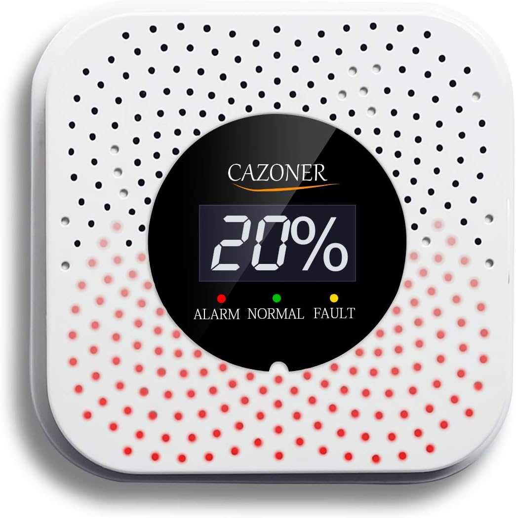 Cazoner Natural Gas Detector and Propane Alarm, Methane, Butane, LPG, LNG, Home Gas Alarm for Kitchen, Camper, or RV