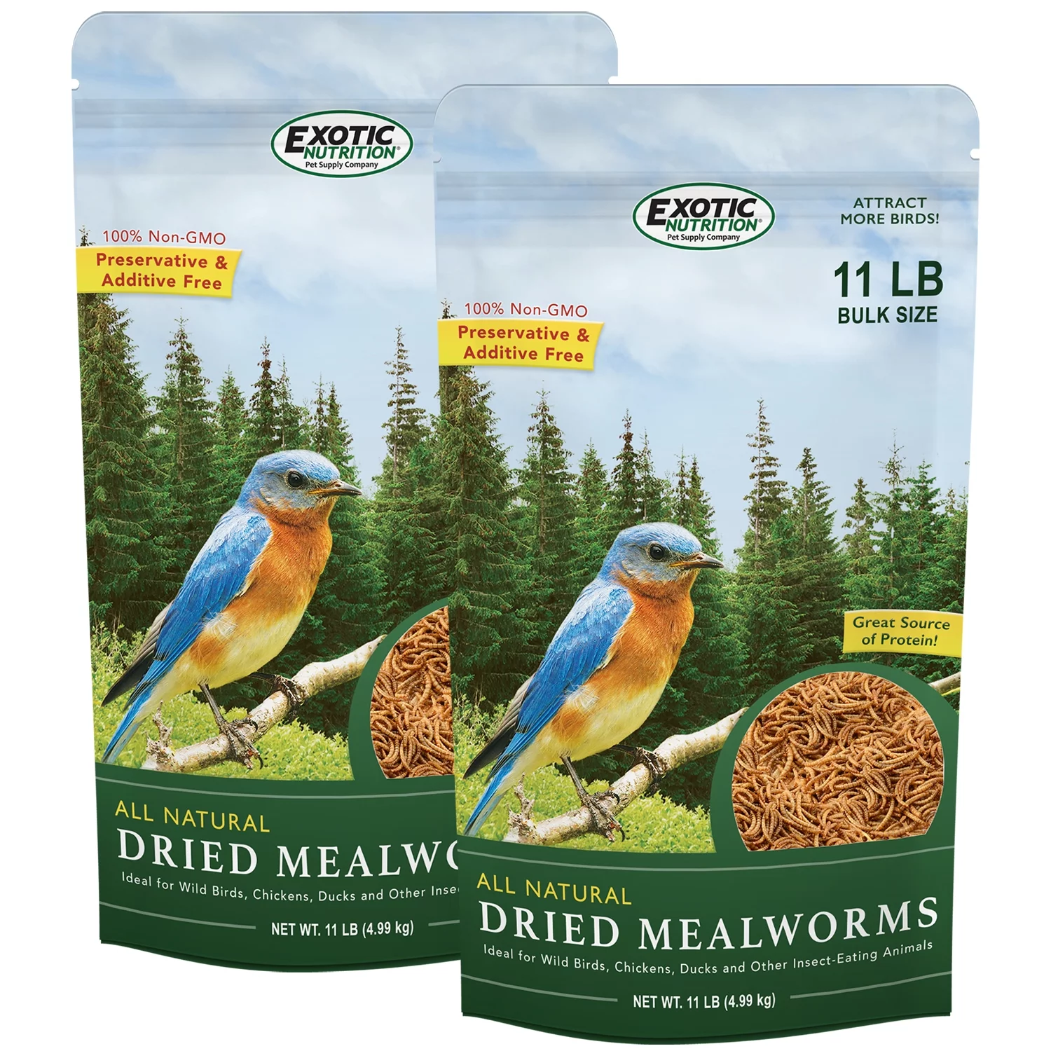 Exotic Nutrition Dried Mealworms 22 lb. - Radiant Selections