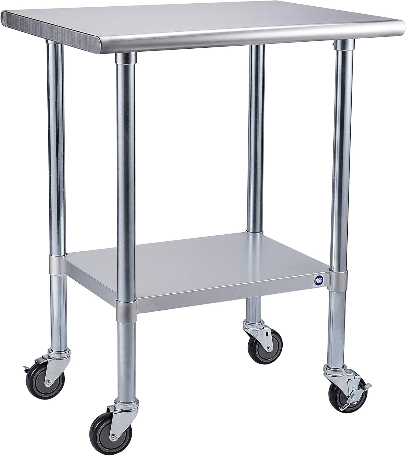 ROCKPOINT Stainless Steel Table for Prep & Work with Caster 30x24 Inches