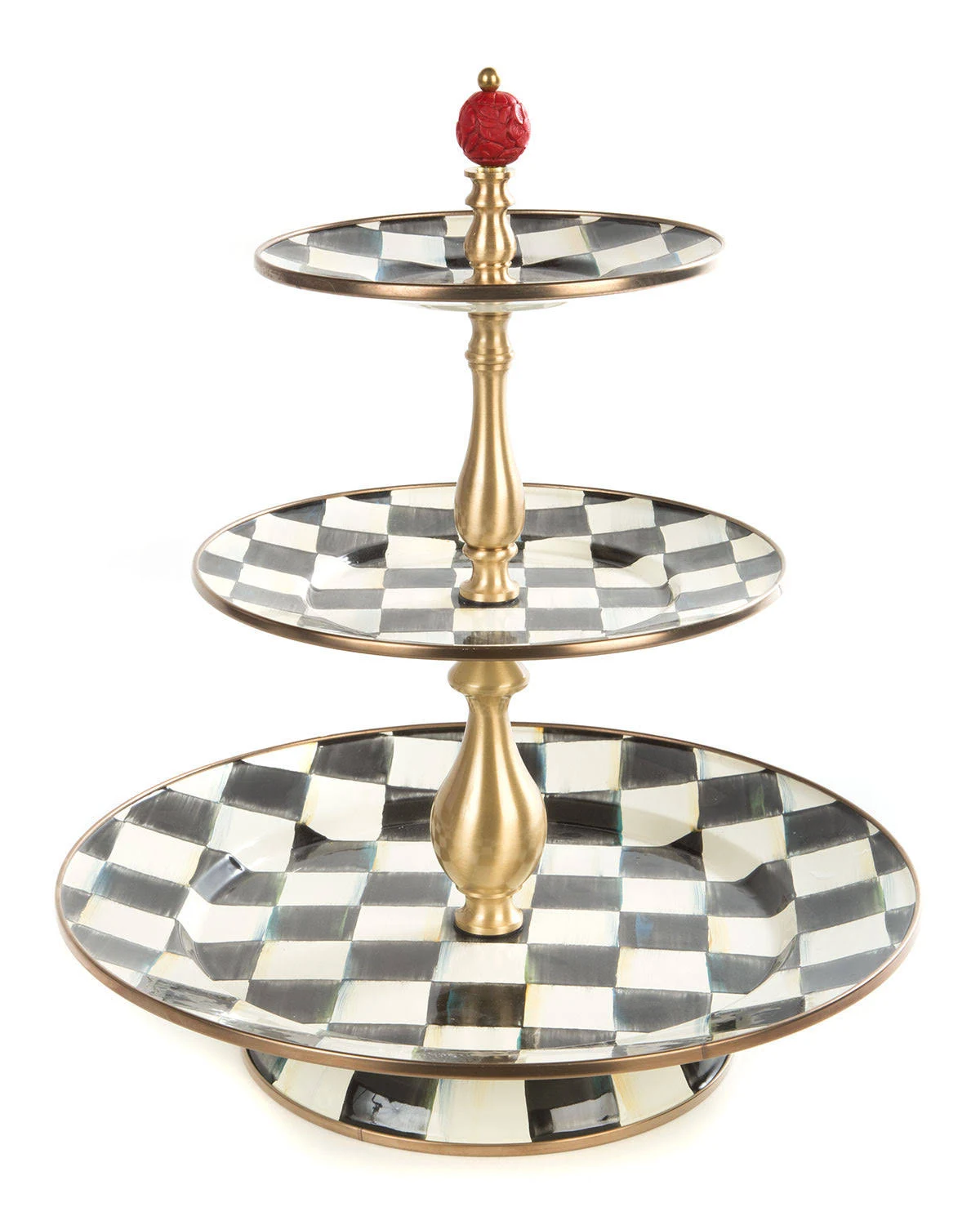 MacKenzie-Childs - Courtly Check Enamel Three Tier Sweet Stand - Megean