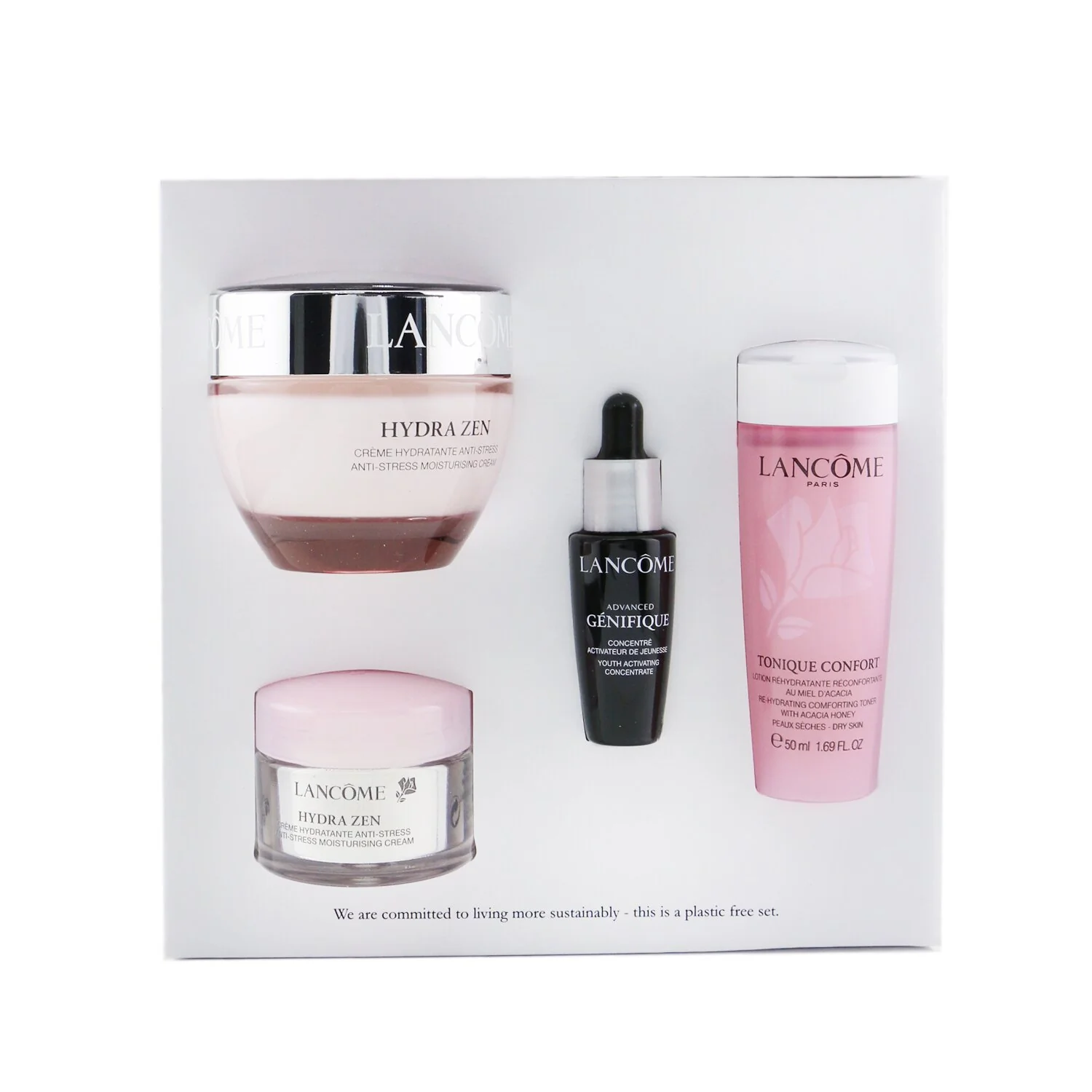 Lancome My Soothing Routine Set: Confort Tonique 50ml + Hydra Zen Anti-Stress Moisturizing Cream 15ml + Hydra Zen Anti-Stress Moisturizing Cream 50ml