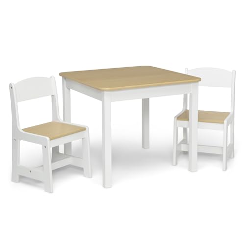 Delta Children MySize Kids Wood Table and Chair Set (2 Chairs Included) - Ideal for Arts & Crafts, Snack Time & More - Greenguard Gold Certified