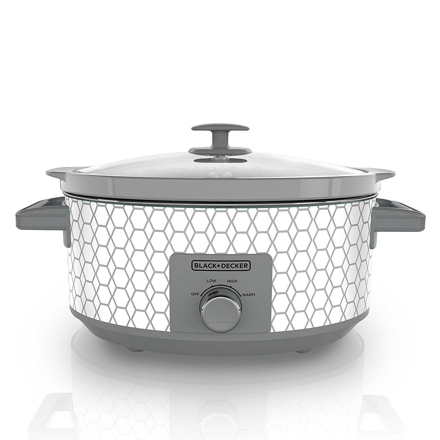 Black u0026 Decker SC1007D Tempered glass/stoneware Slow Cooker - 8.3 qt - White/Gray