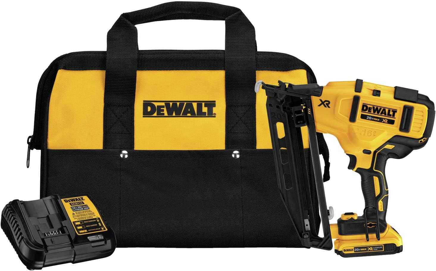 DEWALT 20V MAX* XR Finish Nailer, Angled, 16GA (DCN660D1)
