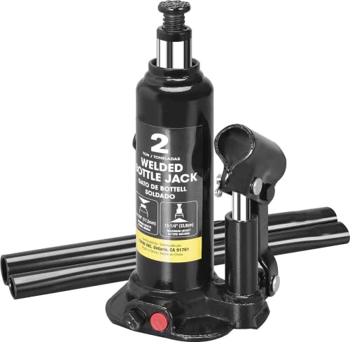 Torin 20 Ton (40,000 LBs) Capacity Hydraulic Welded Heavy Duty Bottle Jack, AT92003BB , Black