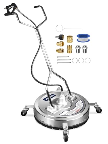 Pressure Washer Surface Cleaner 22'', 4500PSI Stainless Steel Surface Cleaner Attachment with Wheels