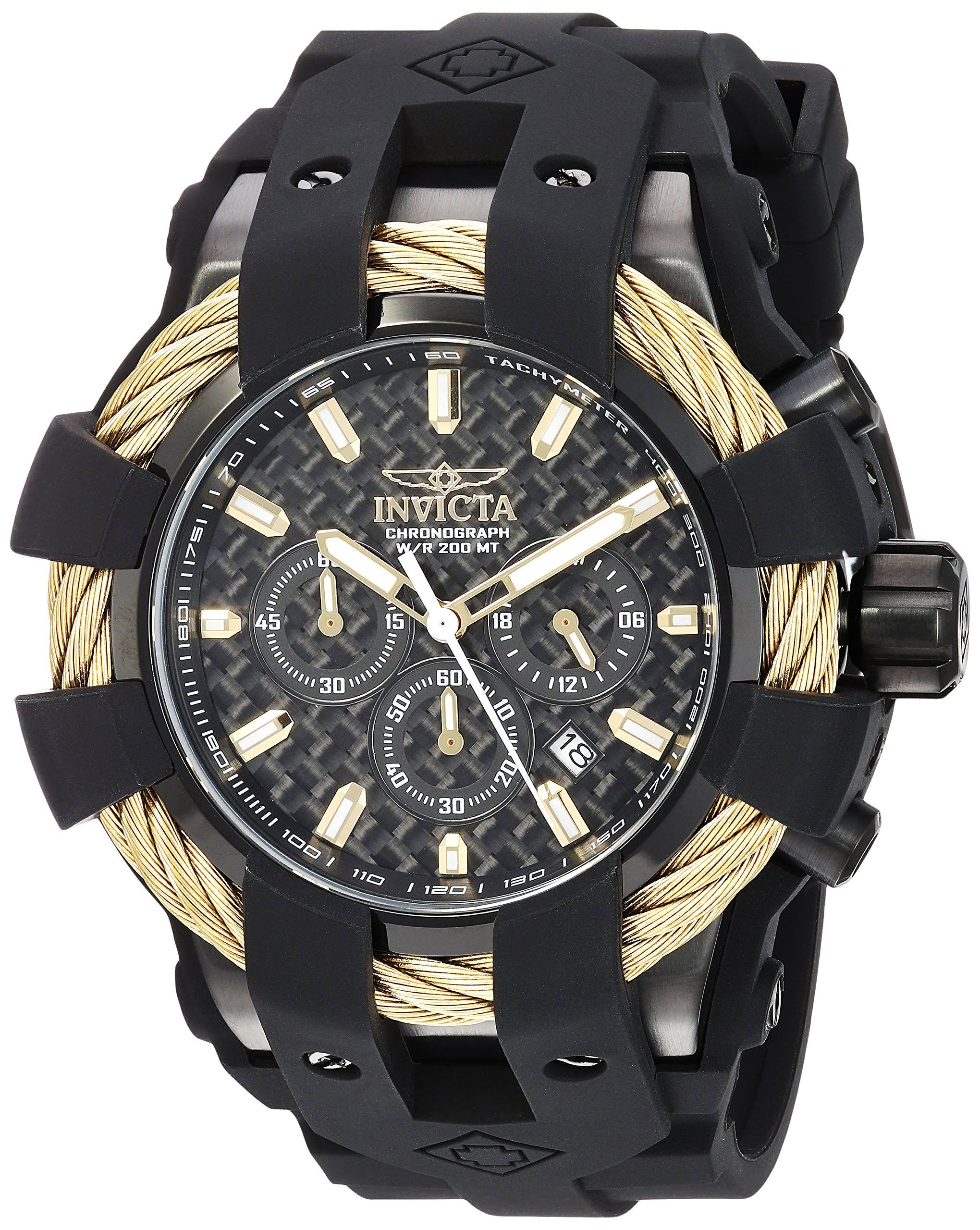 Invicta Men&s 23866 &Bolt& Black Silicone Watch - Megean