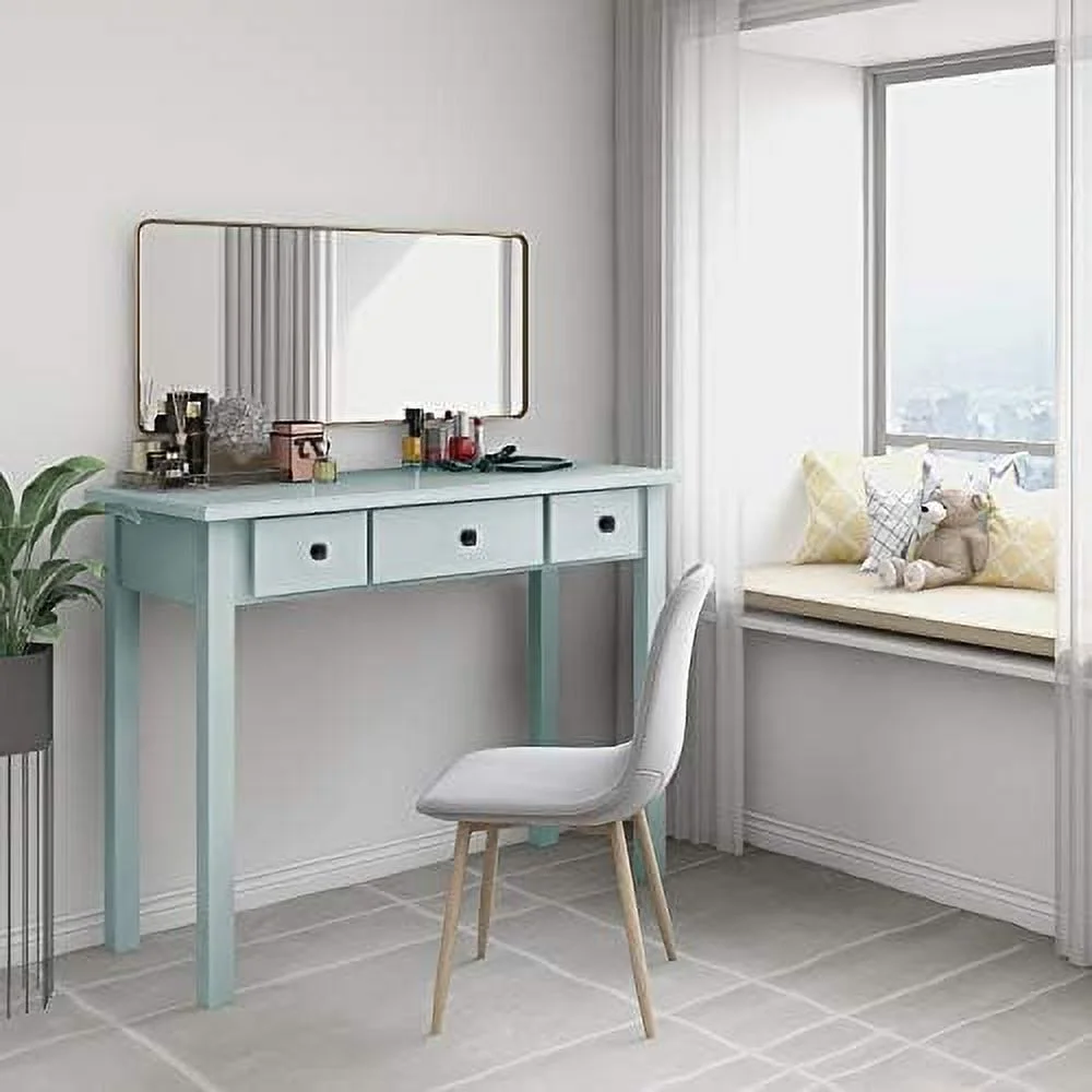HJZBNONE Home Office Small Writing Desk with Drawers Bedroom  Study Table for Adults/Student  Vanity Makeup Dressing Table Save Space Gifts Green