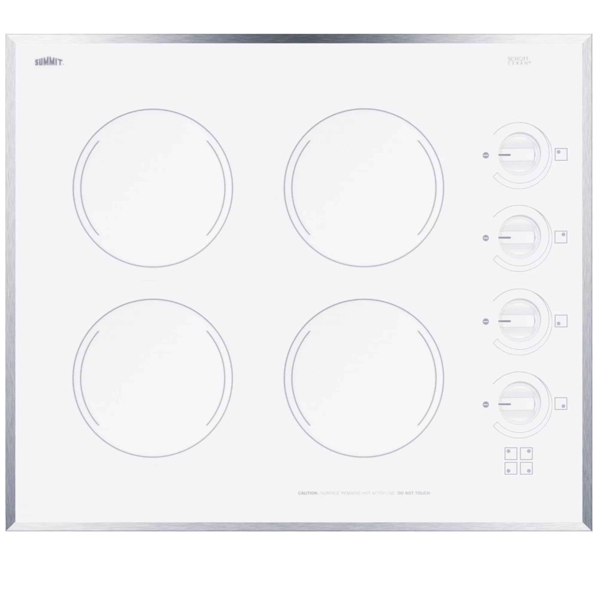 24" Wide 230V 4-Burner Radiant Cooktop