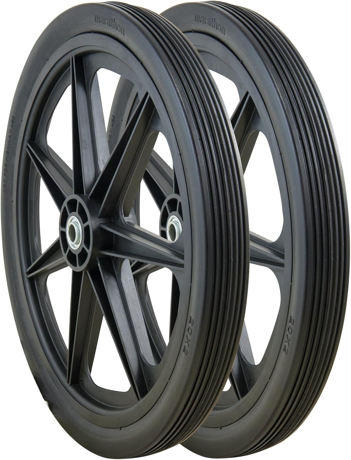 Marathon 92001-2pk 20x2.0 Rim Flat Free Cart Tire Assembly, 2 Pack Pack of 2