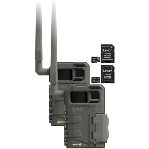 SPYPOINT LM2 Twin Pack Cellular Trail Camera - 20MP Photos, Infrared Game Night Vision Photos, 90' Flash Trail Camera & Detection Range