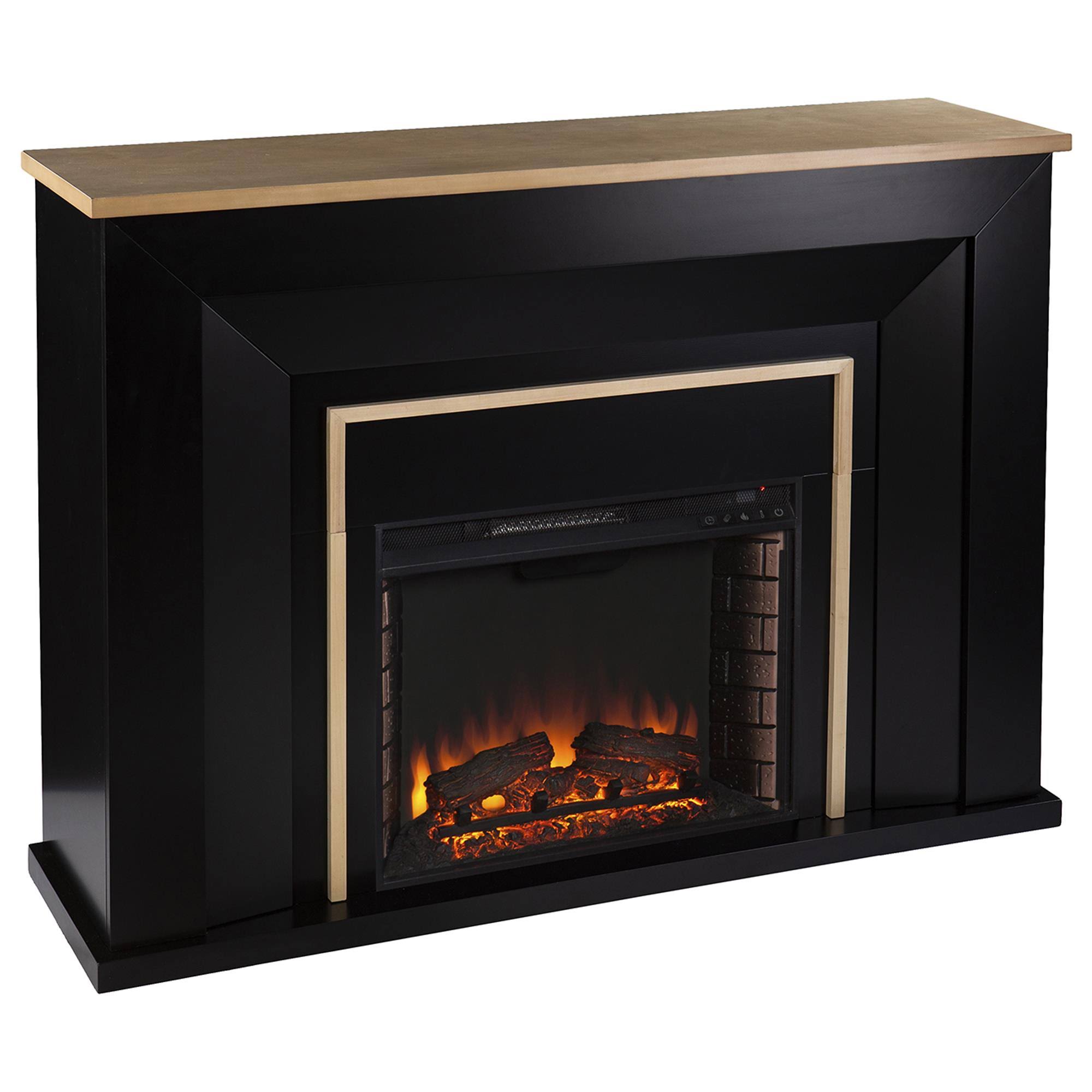 Southern Enterprises Cardington Electric Fireplace in Black/Natural