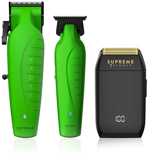 Supreme Trimmer 3-in-1 Barber Kit | Vader Clipper, Vader Trimmer & Crunch Foil Shaver | Men's Professional Beard Trimmer