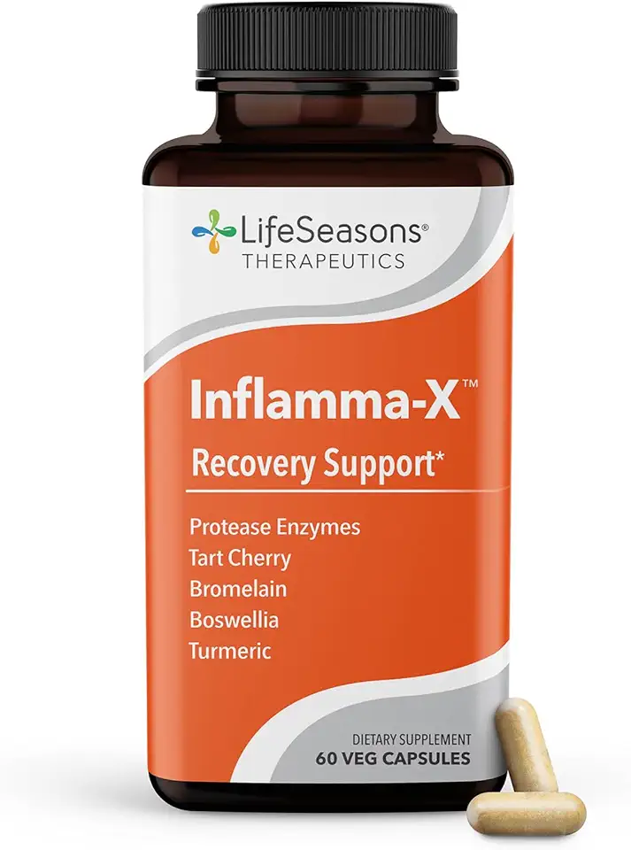 Sponsored Ad - LifeSeasons Inflamma-X - Recovery Support Supplement - Turmeric Boswellia & Bromelain - Soothes Aches & Chronic Discomfort