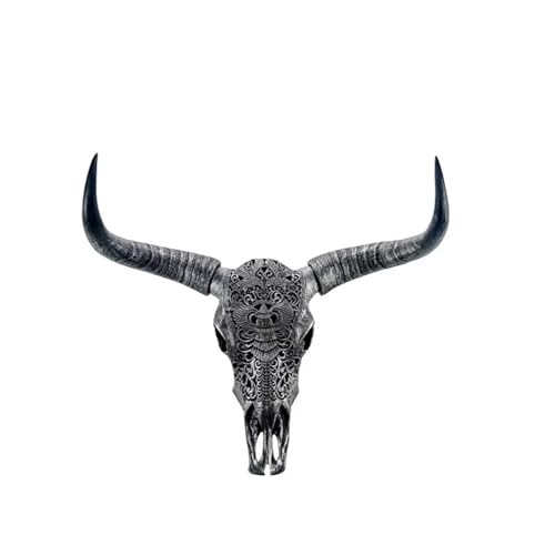 YUZDNM Long Horn Cow Skull - Long Horns Wall Decor Cow Skull Wall Hanging