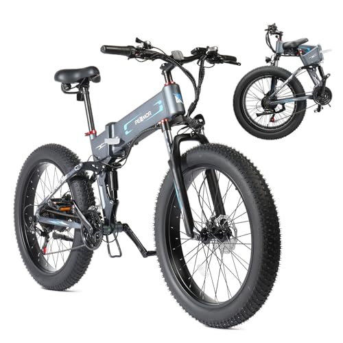PEXMOR Electric Bike for Adults, 750W(Peak 1000W) 30MPH | Full Suspension Ebike, 60+ Miles 48V 12AH Removable Battery
