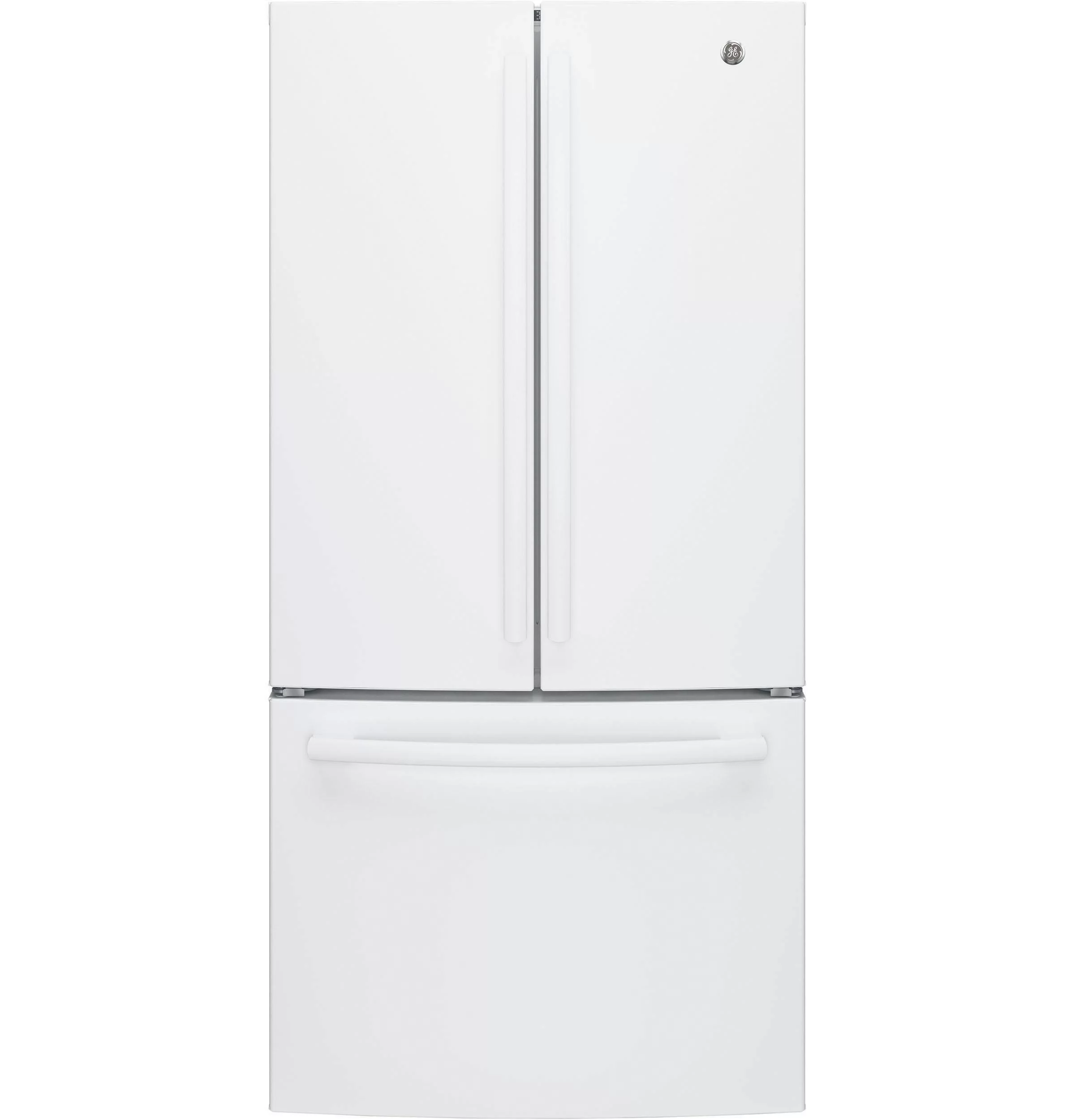 GE Appliances GWE19JGLWW 33 Inch Counter Depth French Door Refrigerator White