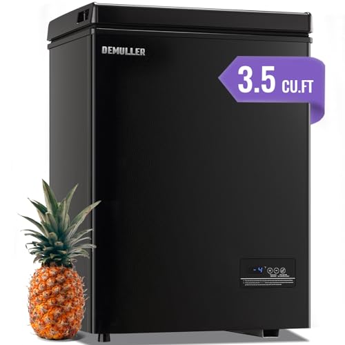 DEMULLER Deep Chest Freezer Electronic Display Screen Basket Black