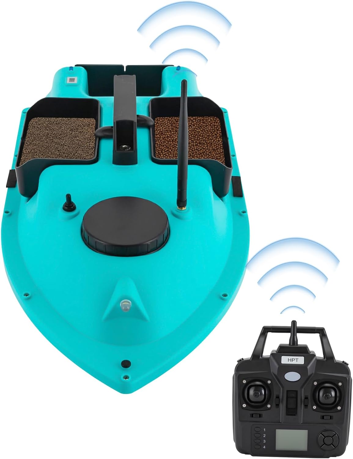 Fishing Bait Boat, 52W RC Fishing Boat with Remote Control & LCD Screen,Max 10000rpm Bait Boat for Surf Fishing