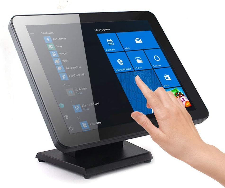 17-Inch Capacitive LED Backlit Multi-Touch Monitor, True Flat Seamless Design Touchscreen, VGA and HDMI Input, for Office, Retail, Restaurant, Bar