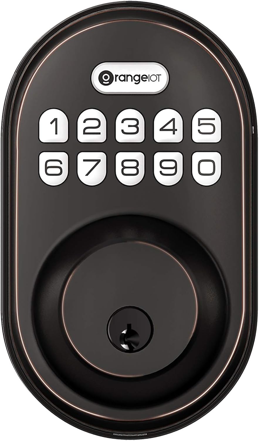 OrangeIOT Keyless Entry Deadbolt Lock, OrangeIOT Electronic Keypad Door Lock, Auto Lock, 1 Touch Locking, 20 Customizable User Codes, Back Lit