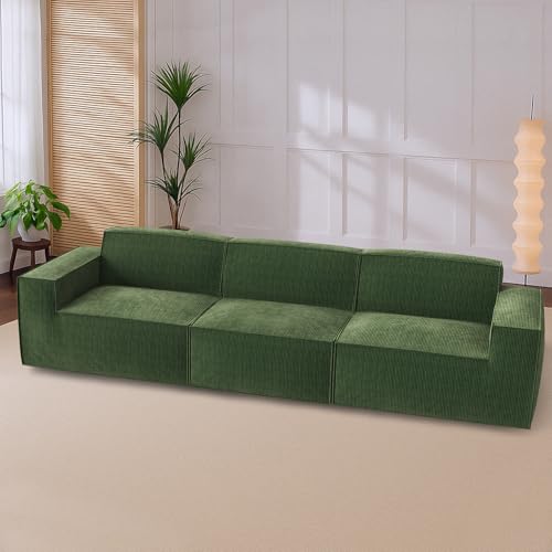 Marsail 142" Oversized Deep U Shaped Modular Sofa, Corduroy Cloud Couches with Deep Seats and High-Back Design